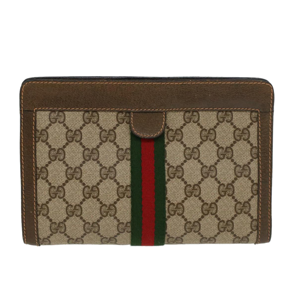Gucci GG Canvas Web Sherry Line Clutch Bag Beige Red Green 8901001 ki2945