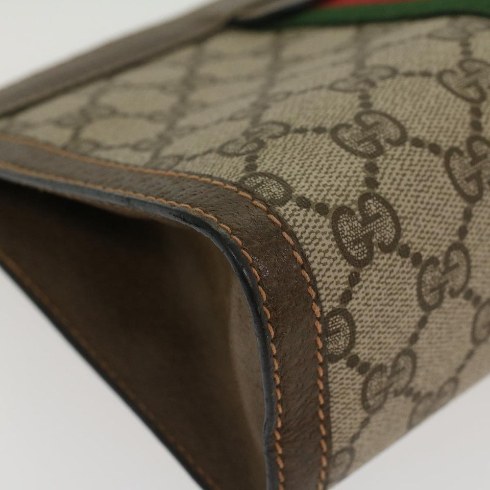 Gucci GG Canvas Web Sherry Line Clutch Bag Beige Red Green 8901001 ki2945