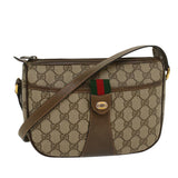 Gucci GG Canvas Web Sherry Line Shoulder Bag Beige Red 89.02.032 ki2976
