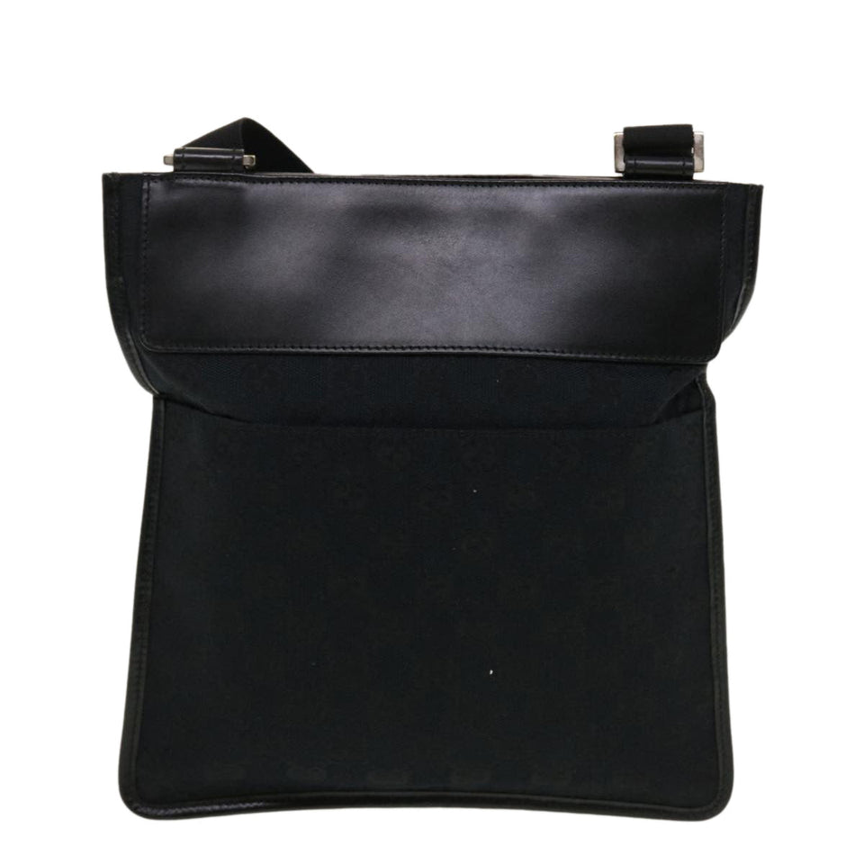 Gucci GG Canvas Flat Shoulder Bag Black 0348 ki2992