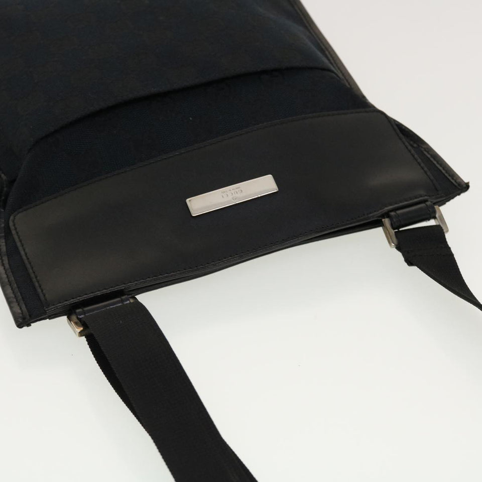 Gucci GG Canvas Flat Shoulder Bag Black 0348 ki2992