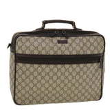 Gucci GG Canvas Business Bag PVC Leather Beige Dark Brown 145846 ki2995