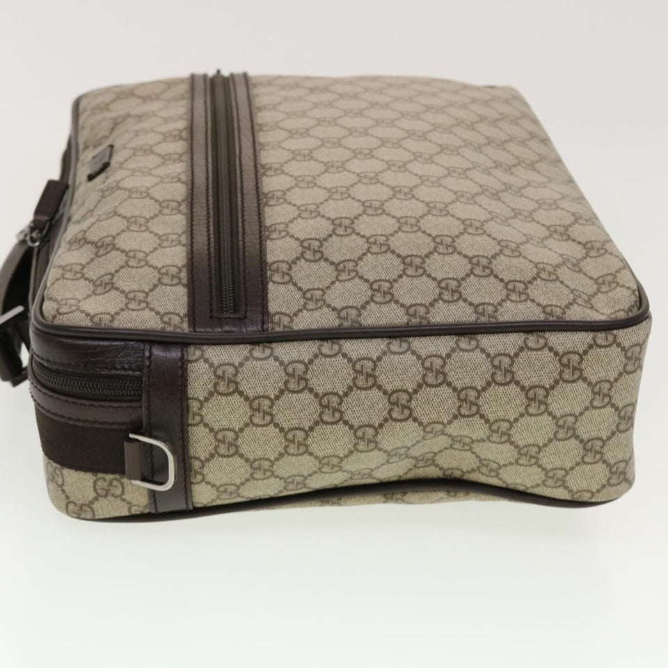 Gucci GG Canvas Business Bag PVC Leather Beige Dark Brown 145846 ki2995