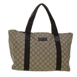 Gucci GG Canvas Tote Bag PVC Leather Beige 141624 ki3005