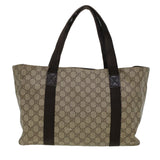 Gucci GG Canvas Tote Bag PVC Leather Beige 141624 ki3005