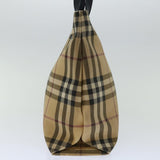 Luxury Burberry Nova Check Hand Bag PVC Beige Auth ki4182