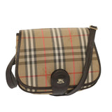 Luxury BurberrySs Nova Check Shoulder Bag Canvas Beige Auth ki4186