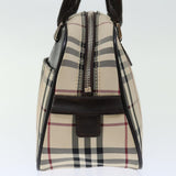 Luxury Burberry Nova Check Hand Bag Nylon Beige Auth ki4265