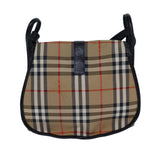 Luxury BurberrySs Nova Check Shoulder Bag Canvas Beige Auth ki4382