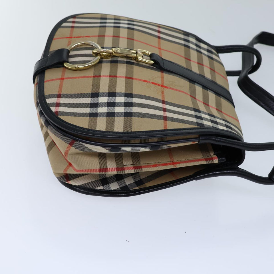 Luxury BurberrySs Nova Check Shoulder Bag Canvas Beige Auth ki4382