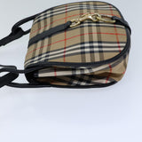 Luxury BurberrySs Nova Check Shoulder Bag Canvas Beige Auth ki4382
