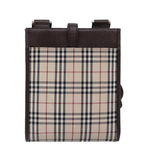 Luxury Burberry Nova Check Shoulder Bag Canvas Beige Brown Auth ki4418
