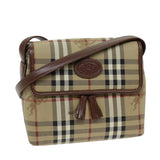 Luxury BurberrySs Nova Check Shoulder Bag PVC Leather Auth ki4534