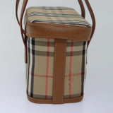 Luxury BurberrySs Nova Check Hand Bag Canvas Beige Auth ki4571