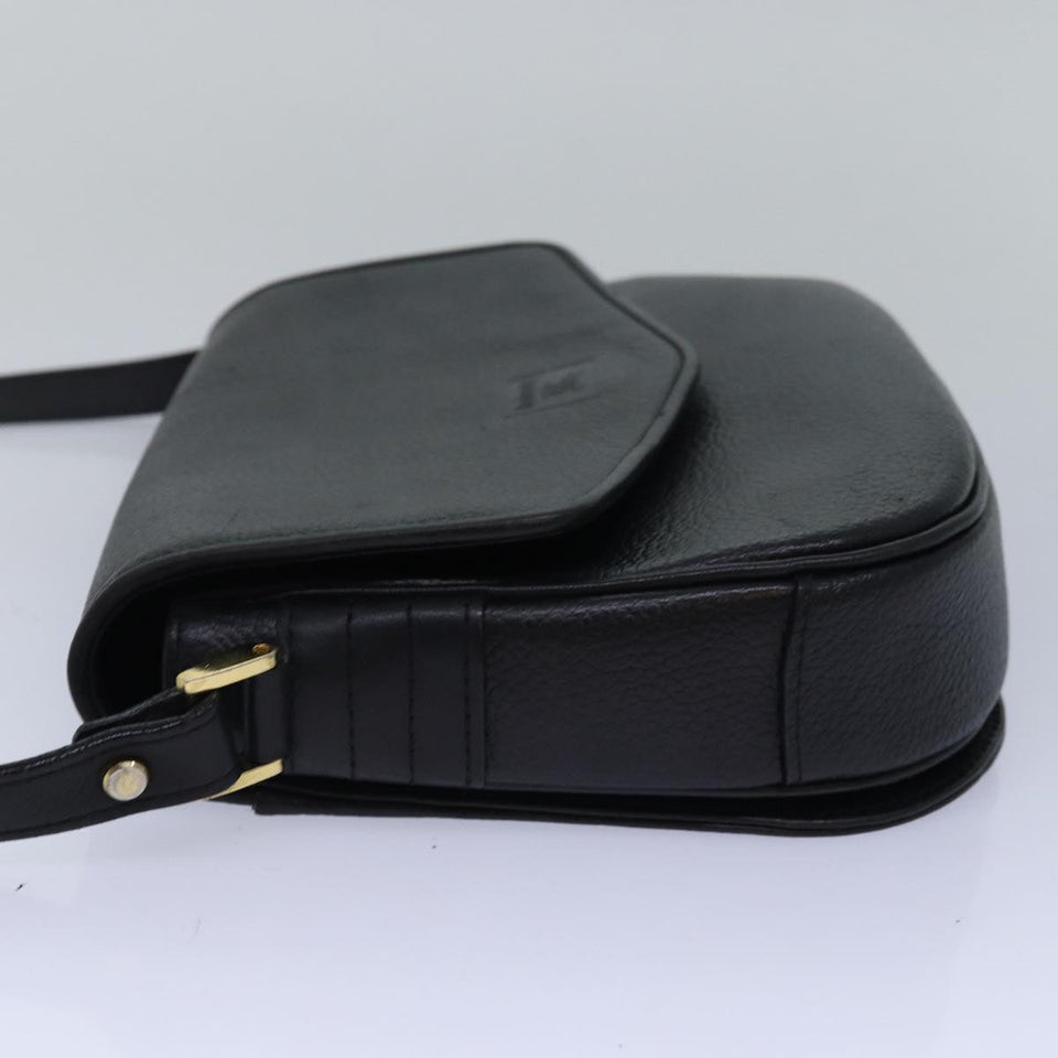 Luxury BurberrySs Shoulder Bag Leather Black Auth ki4643
