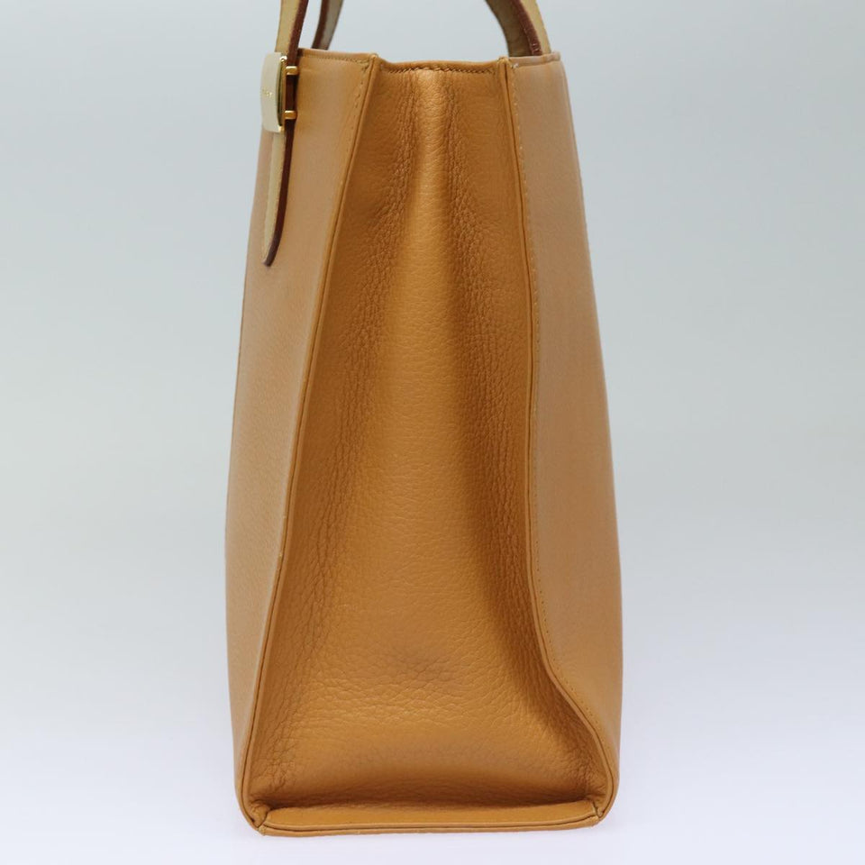 Luxury BurberrySs Nova Check Hand Bag Leather Beige Auth ki4691