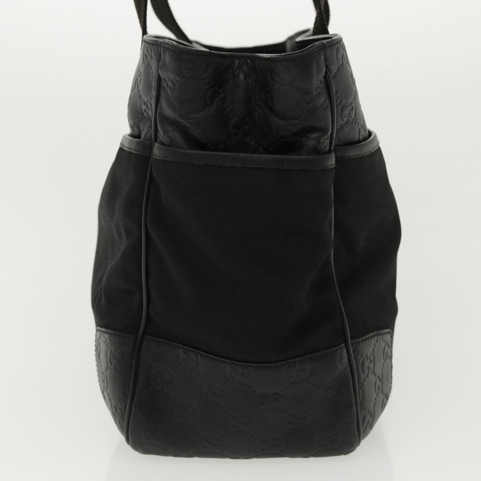 Gucci Guccissima Tote Bag Canvas Leather Black kk141