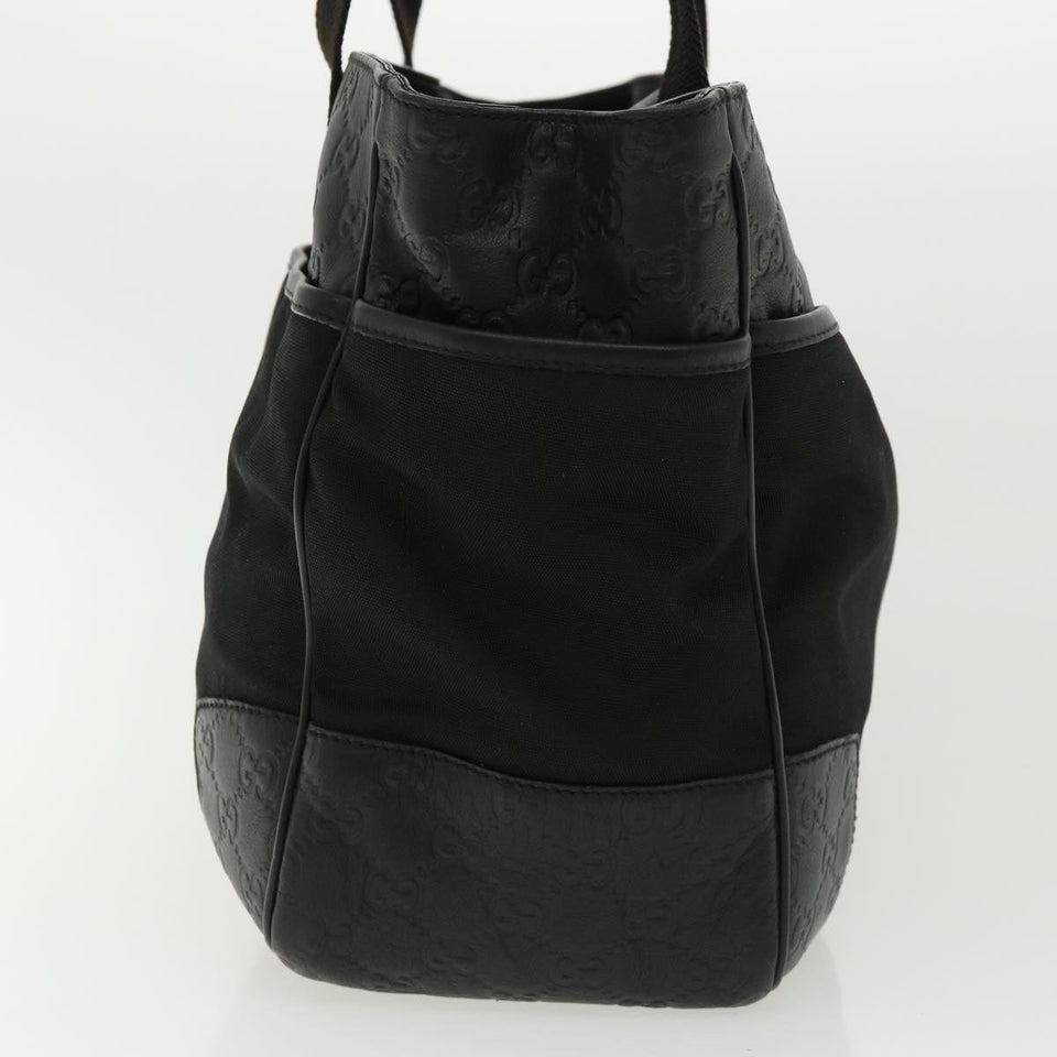 Gucci Guccissima Tote Bag Canvas Leather Black kk141