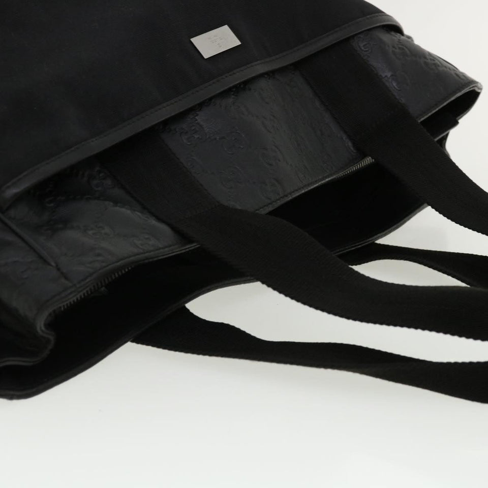 Gucci Guccissima Tote Bag Canvas Leather Black kk141