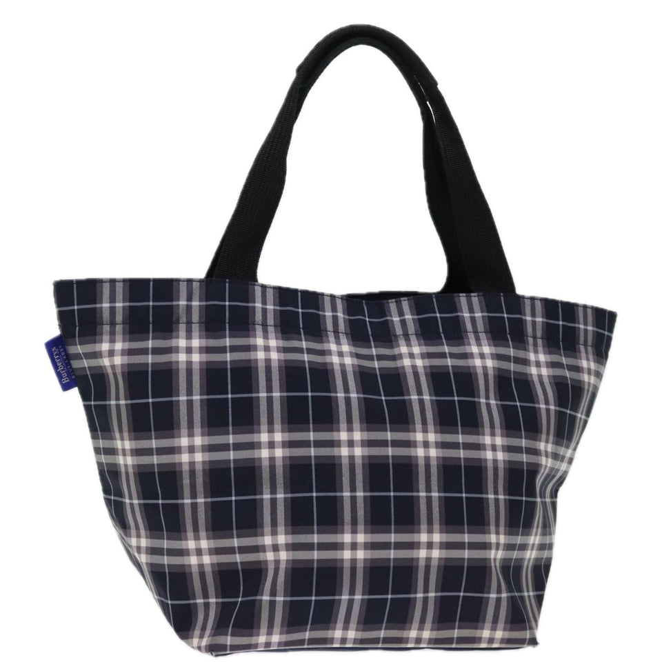 Luxury BurberrySs Blue Label Nova Check Tote Bag Nylon Navy Auth kk240