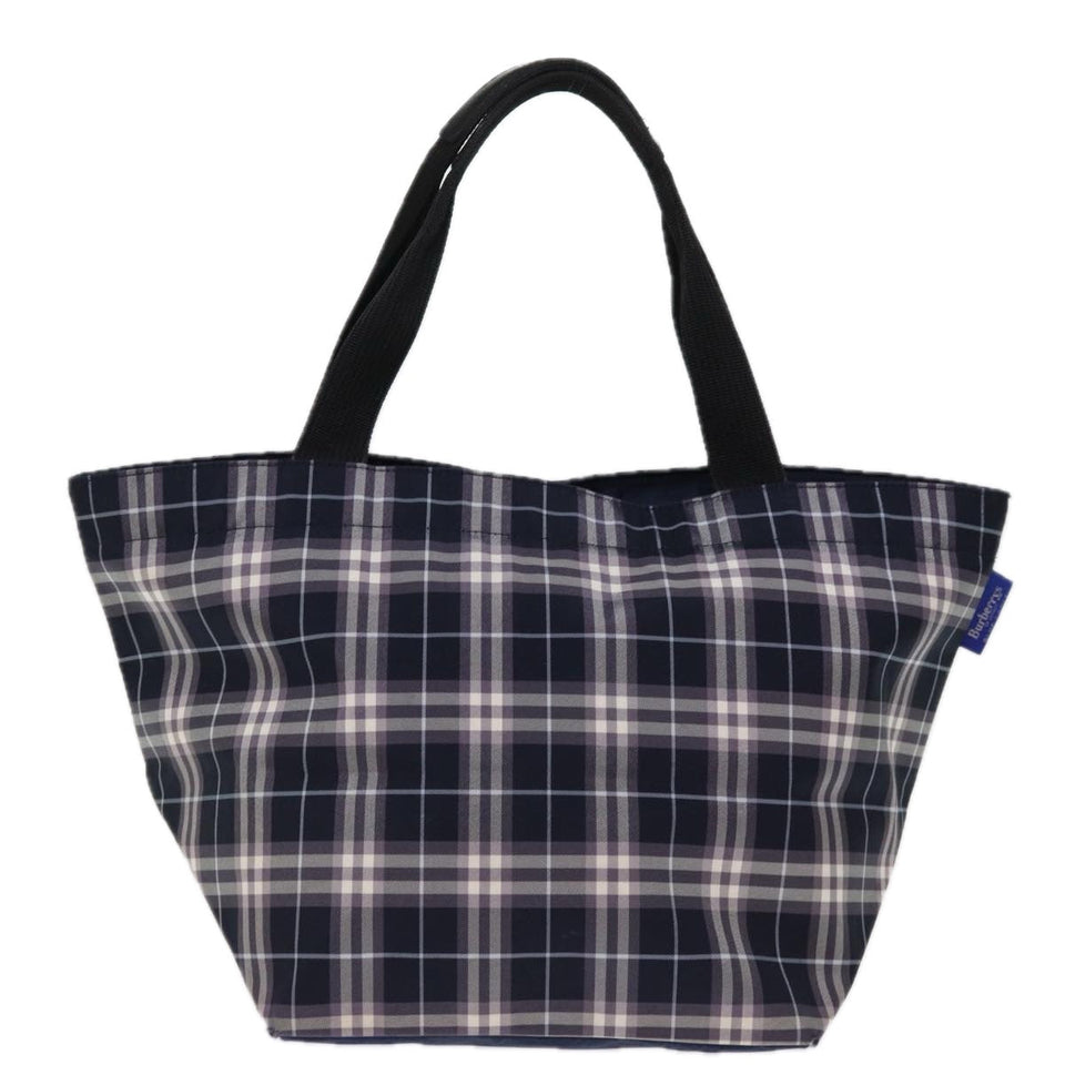 Luxury BurberrySs Blue Label Nova Check Tote Bag Nylon Navy Auth kk240