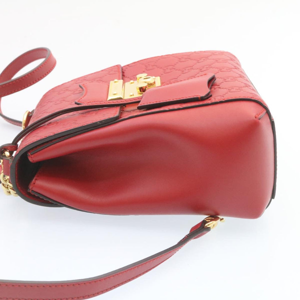 Gucci Guccissima GG Padlock Backpack Leather Red knn037