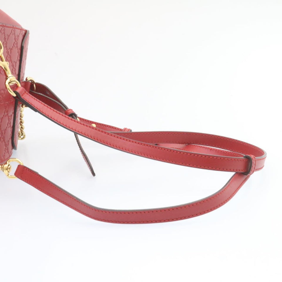 Gucci Guccissima GG Padlock Backpack Leather Red knn037
