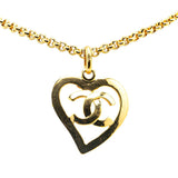 Chanel Gold-Plated Coco Mark Heart Motif Necklace 95P