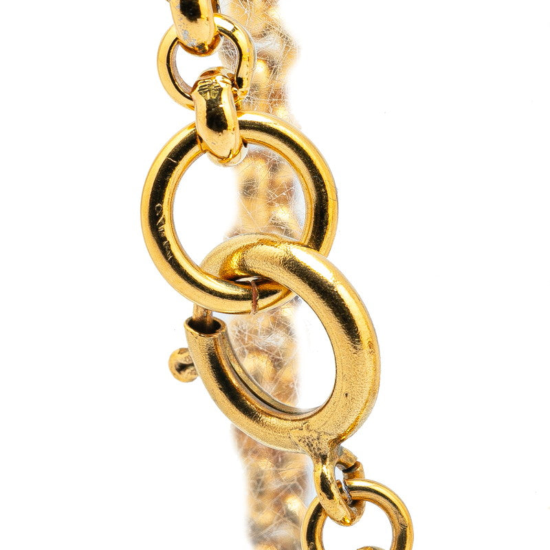 Chanel Gold-Plated Coco Mark Heart Motif Necklace 95P