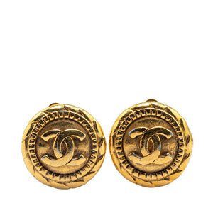 Chanel Gold-Plated Coco Mark Vintage Earrings