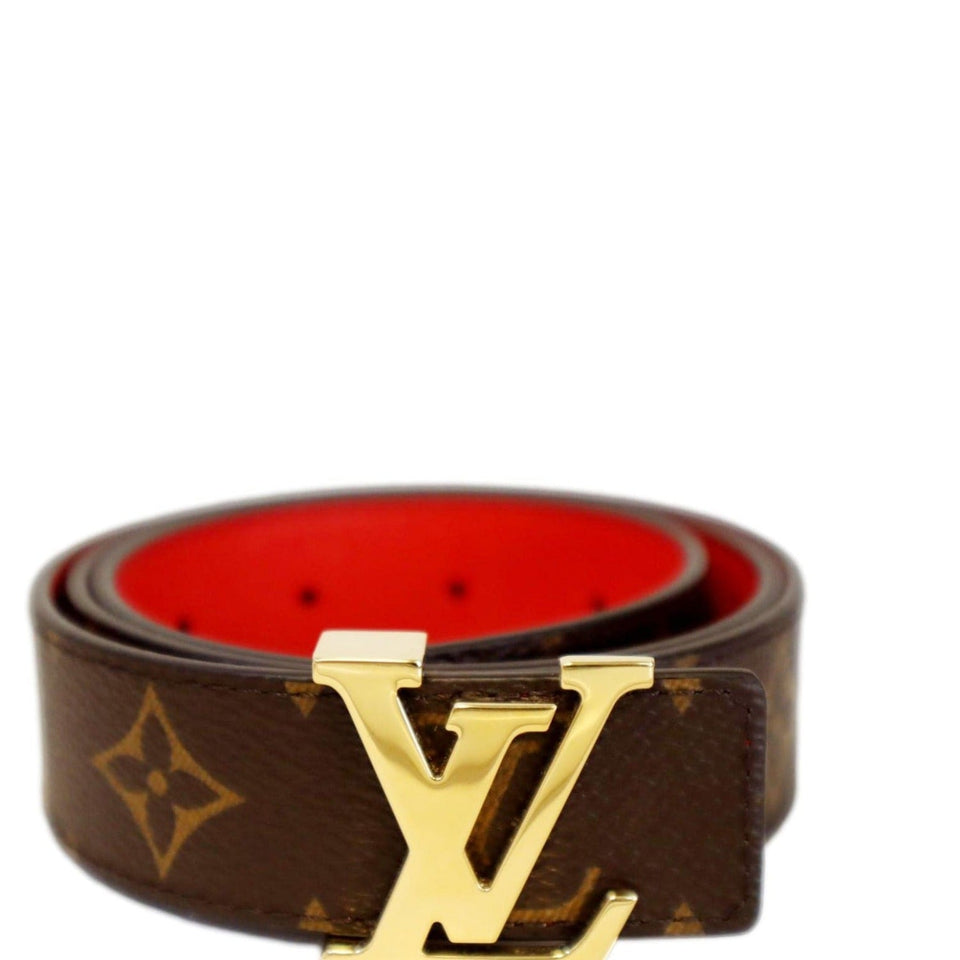 Louis Vuitton Monogram Canvas LV Initials Belt Brown Size 75/30