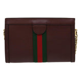 Gucci Marmont WebSherry Line Shoulder Bag Leather Red 503877493075 lt580