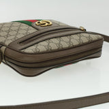 Gucci GG Canvas Web Sherry Line Shoulder Bag Beige Red Green lt689
