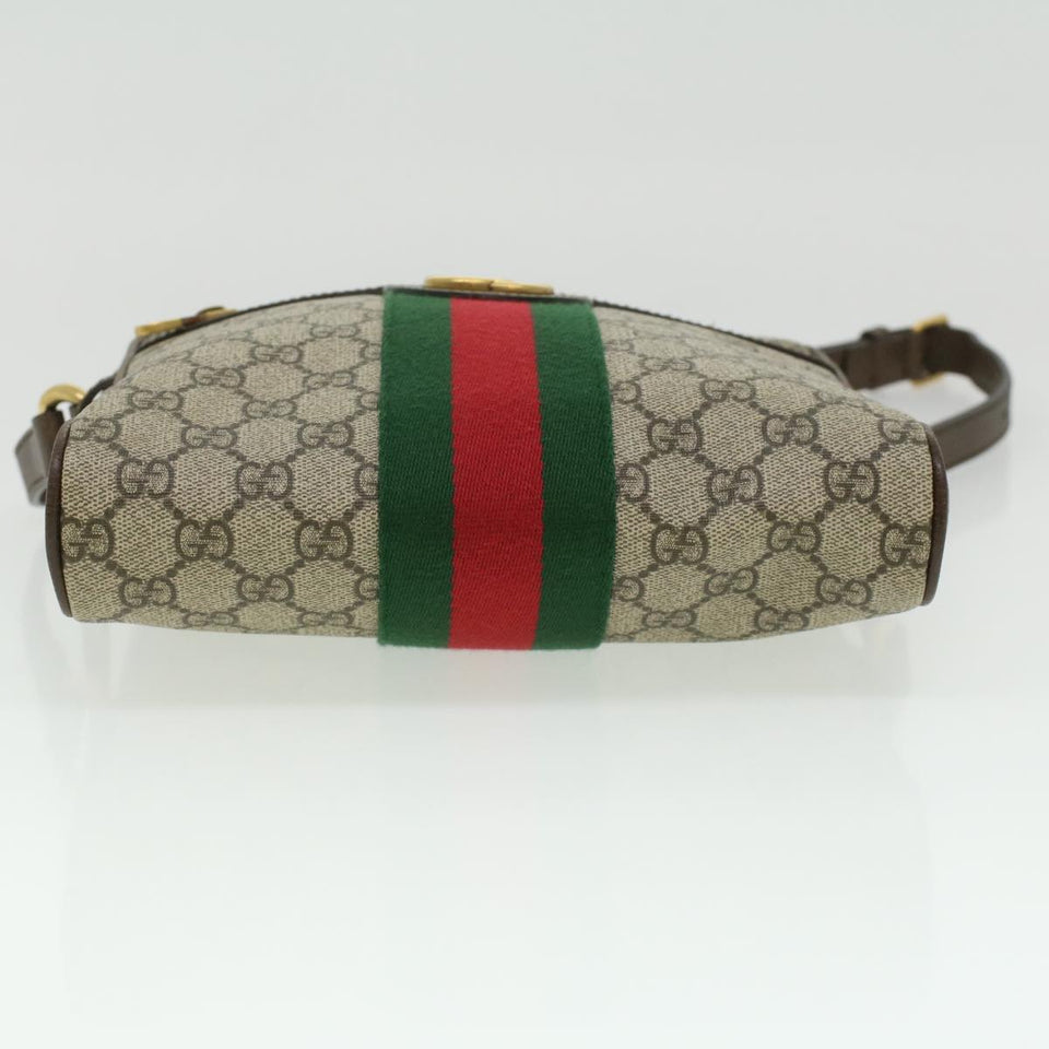 Gucci GG Canvas Web Sherry Line Shoulder Bag Beige Red Green lt689