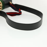 Gucci Web Sherry Line Silvi Shoulder Bag Leather Black Green 421882 lt690