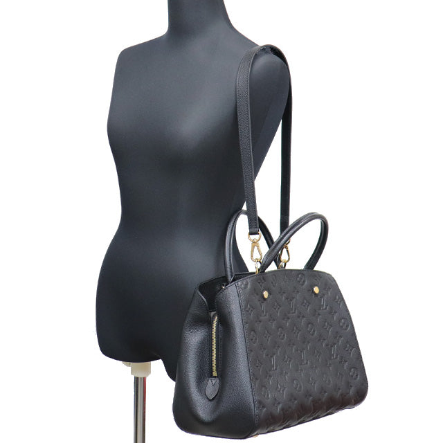 Louis Vuitton Montaigne MM Emplant Black 2way Shoulder Bag