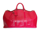 Louis Vuitton Red Epi Leather Keepall 50 Travel Bag