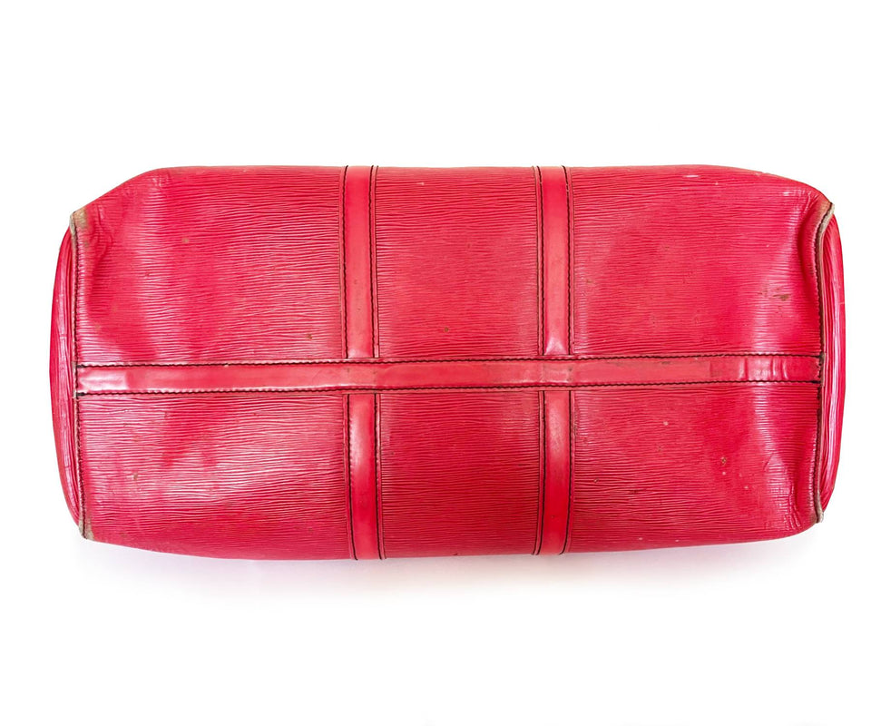 Louis Vuitton Red Epi Leather Keepall 50 Travel Bag