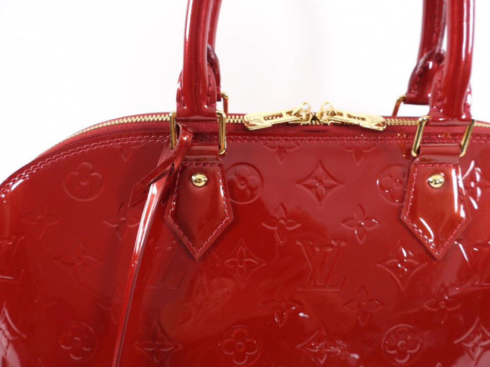 Louis Vuitton Red Vernis Pomme D'amour Alma GM Bag