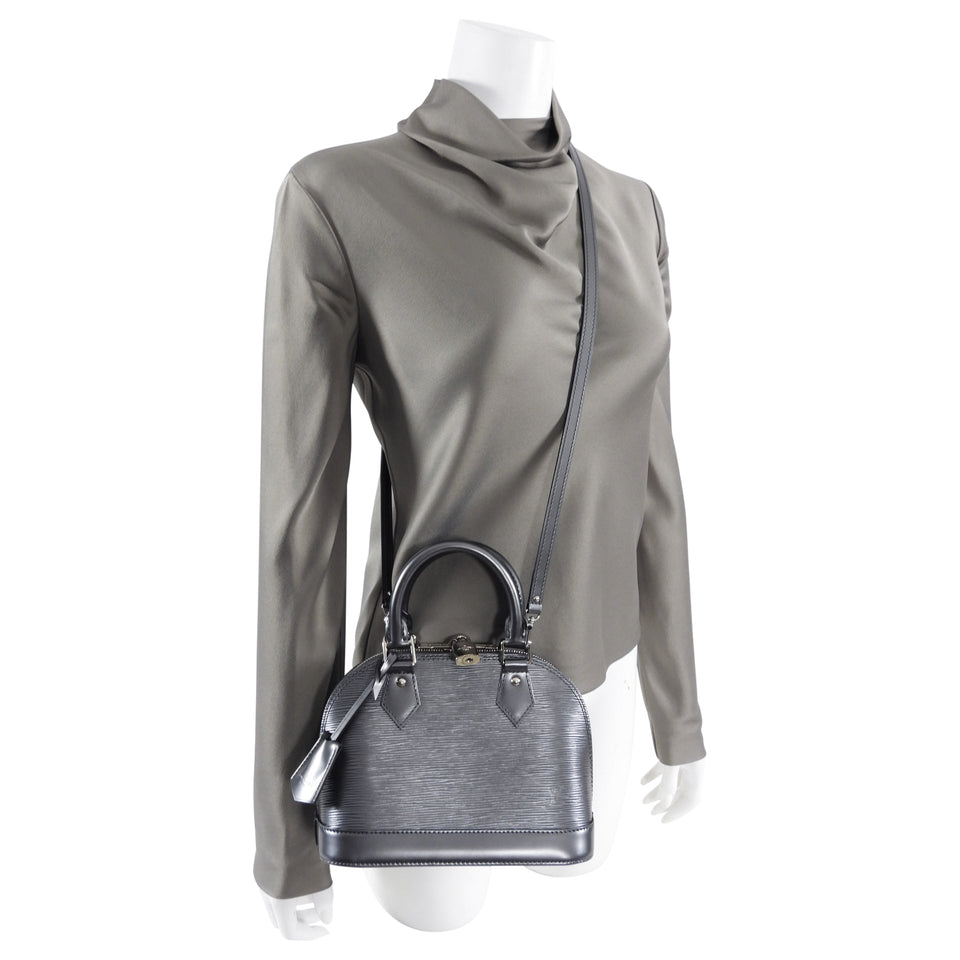 Louis Vuitton Grey Anthracite Epi Alma BB Crossbody Bag