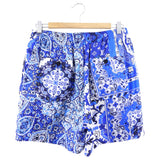 Louis Vuitton Blue and White Silk Twill Bandana Print Shorts - 38