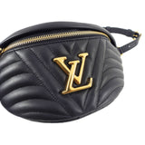 Louis Vuitton Black Leather Quilted LV Logo New Wave Bum Bag