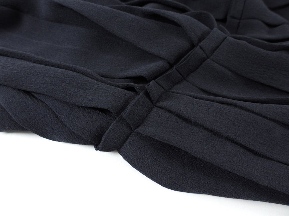 Louis Vuitton Black Silk Pleat Short Shift Dress - FR40 / USA 8
