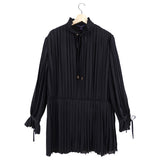 Louis Vuitton Black Silk Pleat Short Shift Dress - FR40 / USA 8