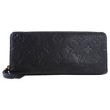 Louis Vuitton Black Monogram Empreinte Leather Clemence Zip Wallet