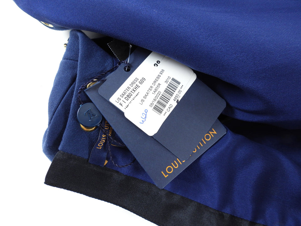 Louis Vuitton Navy Blue Long Sleeve Skater Dress - FR38 / USA 6