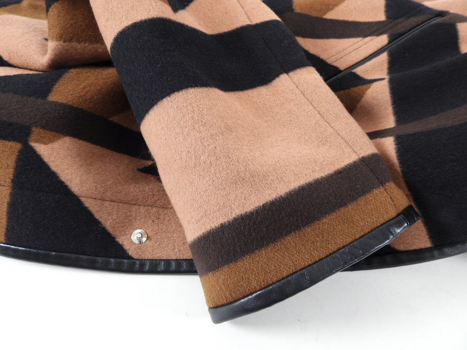 Louis Vuitton Brown and Black Geometric Logo Hooded Coat - FR40 / USA 8
