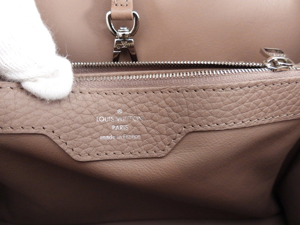 Louis Vuitton Light Beige Pink Taruillon Capucines MM Top Handle Bag