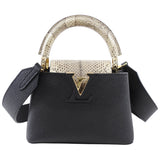 Louis Vuitton Capucines Mini Python and Black Leather Bag