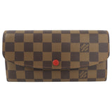 Louis Vuitton Damier Ebene Emilie Red Snap Wallet